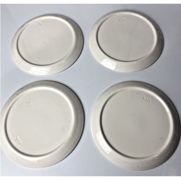 Vintage Royal Currier & Ives Dessert Plates Sleigh Ride Blue White Set of 4 - Picture 2 of 7